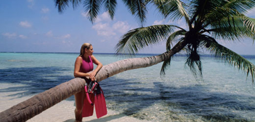 Woman at a beach in Thailand.